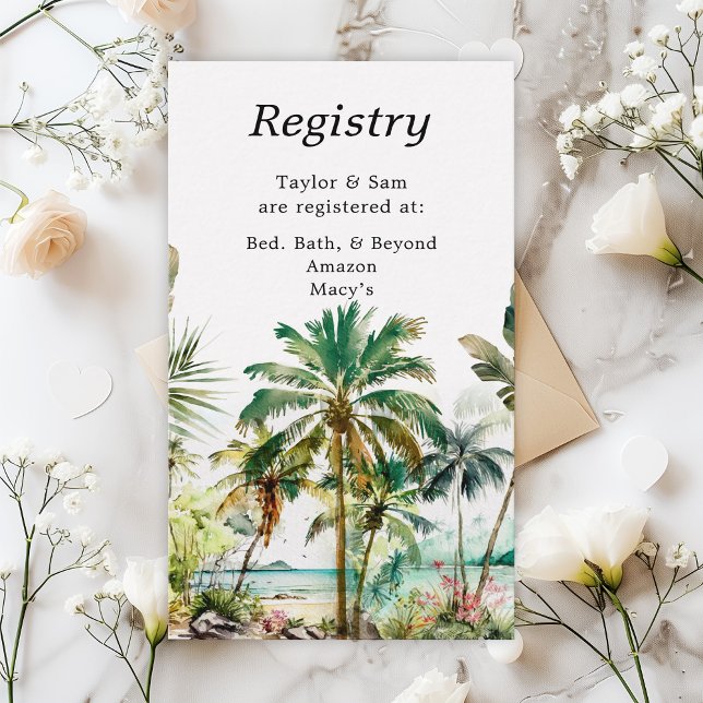 Tropical Beach Wedding Registry Enclosure Card (Creator Uploaded)