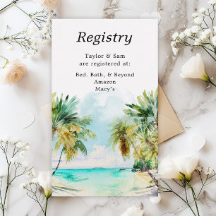 Tropical Beach Wedding Registry Enclosure Card