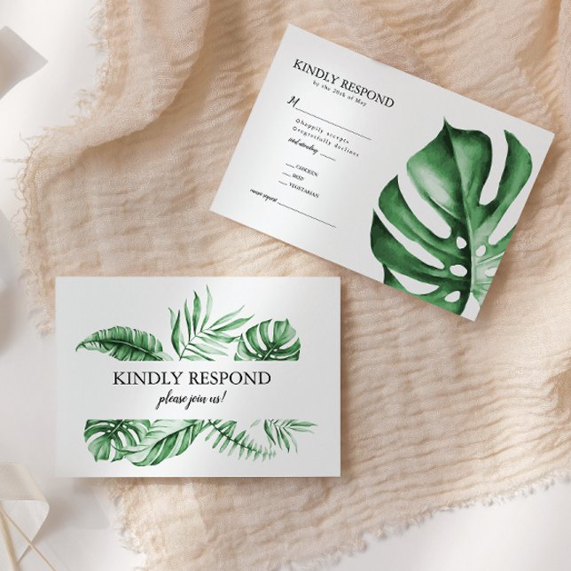 Tropical Beach Wedding RSVP Enclosure Insert (Creator Uploaded)