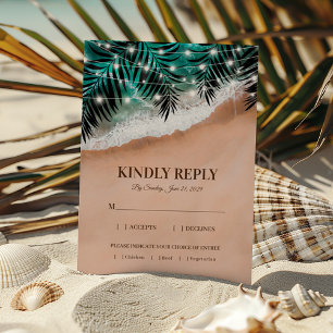 Tropical Beach Wedding RSVP Entree Choices Card