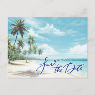 Tropical Beach Wedding Save the Date  Announcement Postcard