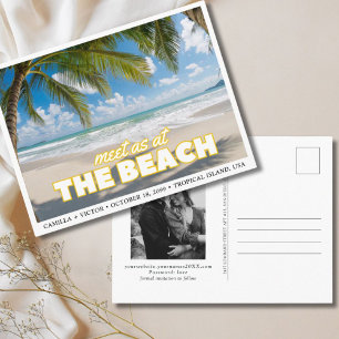 Tropical Beach Wedding Save the Date Postcard