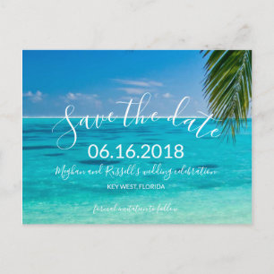 Tropical Beach Wedding Save the Date Postcards