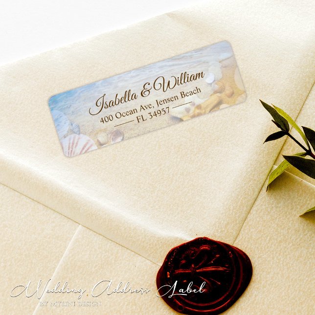 Tropical Beach Wedding Starfish Address Return Address Label (Creator Uploaded)