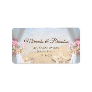Tropical Beach Wedding Starfish Label