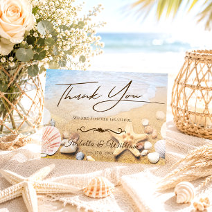 Tropical Beach Wedding Starfish Thank You Postcard