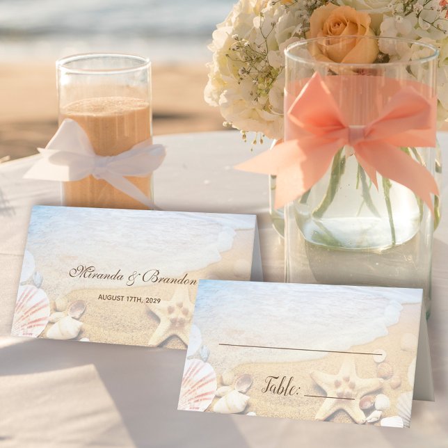 Tropical Beach Wedding Table Assignment Place Card (Creator Uploaded)