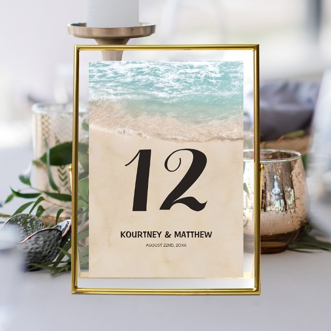 Tropical Beach Wedding Table Number (Creator Uploaded)