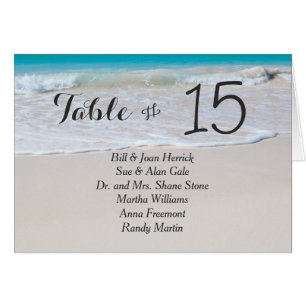 Tropical Beach Wedding Tented Table Cards