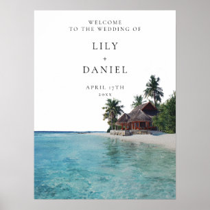Tropical Beach Wedding Welcome Sign