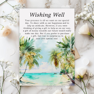 Tropical Beach Wedding Wishing Well Enclosure Card