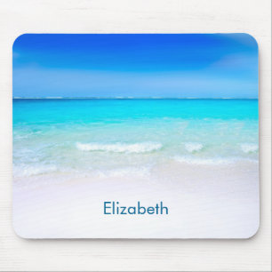Tropical Beach with a Turquoise Sea Custom Mouse Pad
