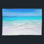 Tropical Beach with a Turquoise Sea Tea Towel<br><div class="desc">A kitchen towel with a sandy tropical beach. A gorgeous turquoise sea in the distance and crystal clear waters caressing a sandy beach. A bright blue sky in the background.</div>