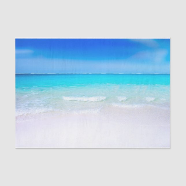Tropical Beach with a Turquoise Sea Tissue Paper (Front)