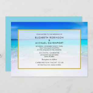 Tropical Beach with a Turquoise Sea Wedding Invitation