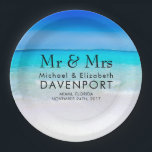 Tropical Beach with a Turquoise Sea Wedding Paper Plate<br><div class="desc">Weddng paper plates with a sandy tropical beach. A gorgeous turquoise sea in the distance and crystal clear waters caressing a sandy beach. A bright blue sky in the background.</div>