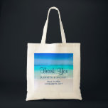 Tropical Beach with a Turquoise Sea Wedding Tote Bag<br><div class="desc">A Wedding Thank You tote bag with a sandy tropical beach. A gorgeous turquoise sea in the distance and crystal clear waters caressing a sandy beach. A bright blue sky in the background.</div>