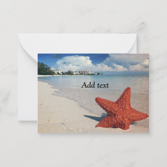 Tropical beach with starfish template (Front)