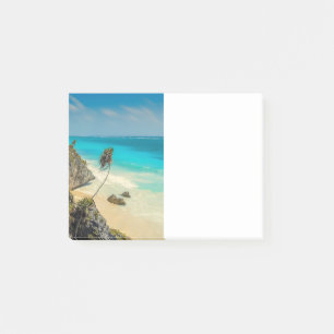 Tropical Beach with Wind Swept Palm Trees Post-it Notes