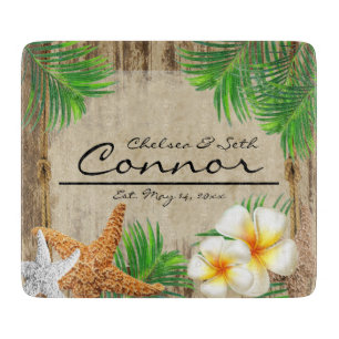 Tropical Beach Wood Style Cutting Board
