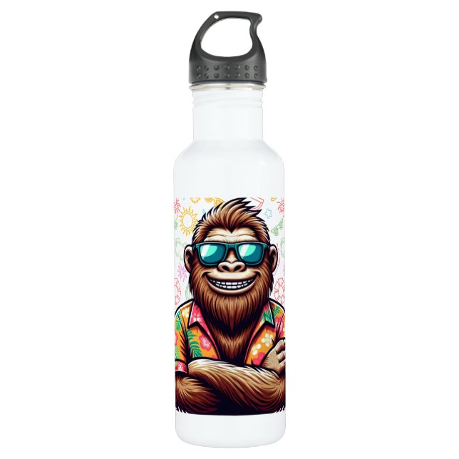 Tropical/beach yeti/bigfoot  710 ml water bottle (Front)