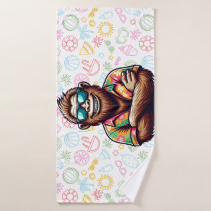Tropical/beach yeti/bigfoot bath towel