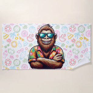 Tropical/beach yeti/bigfoot beach towel