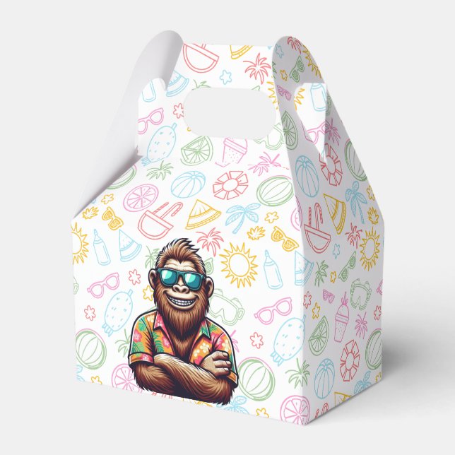Tropical/beach yeti/bigfoot  favour box (Front Side)
