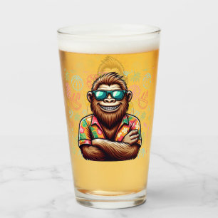 Tropical/beach yeti/bigfoot glass