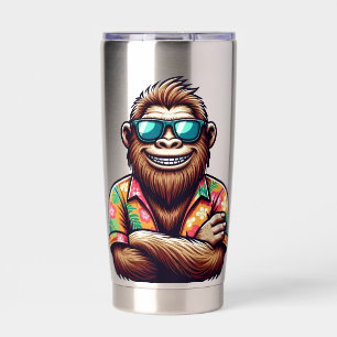Tropical/beach yeti/bigfoot insulated tumbler