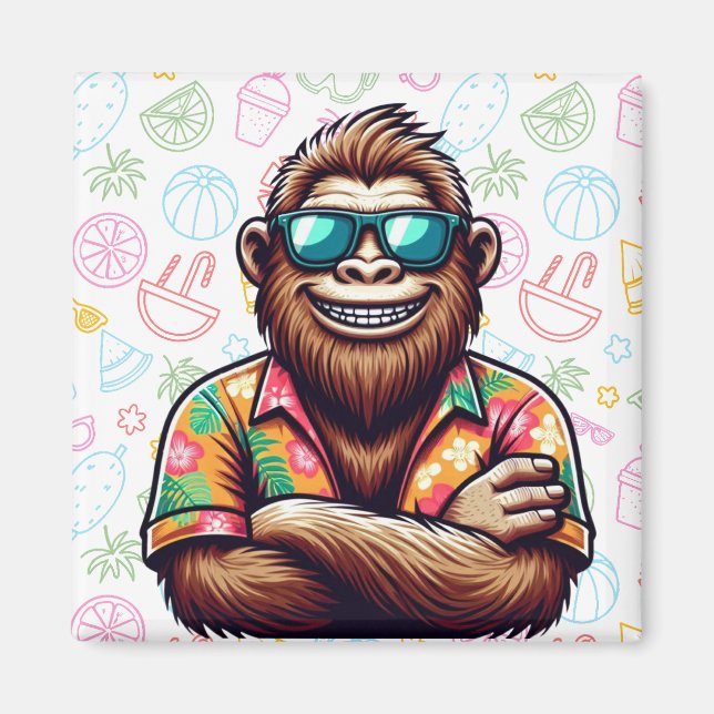 Tropical/beach yeti/bigfoot  magnet (Front)