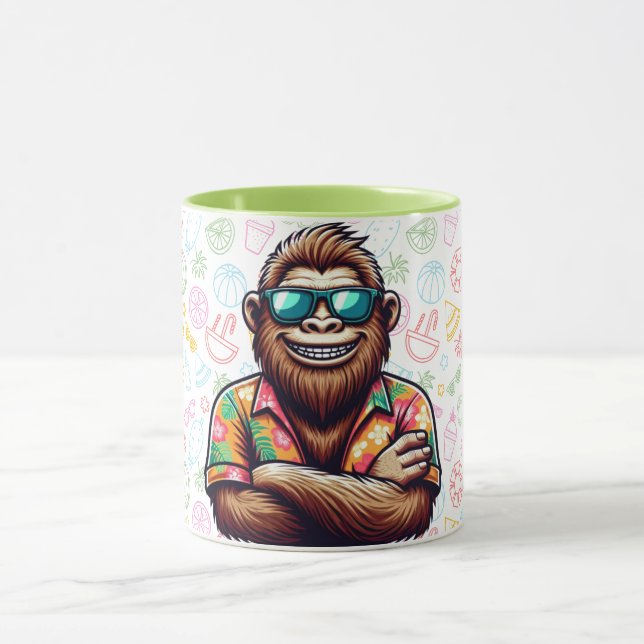 Tropical/beach yeti/bigfoot  mug (Center)