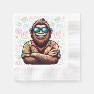 Tropical/beach yeti/bigfoot napkin