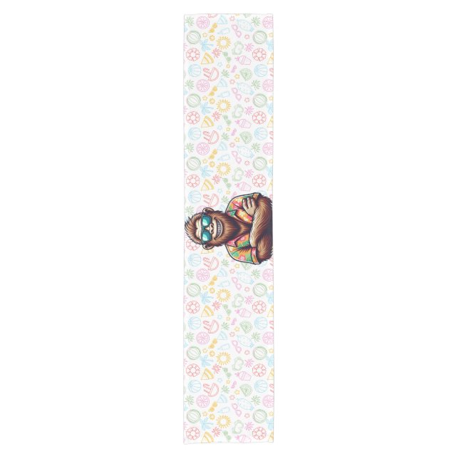 Tropical/beach yeti/bigfoot  short table runner (Front)