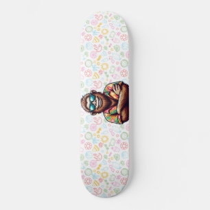 Tropical/beach yeti/bigfoot skateboard