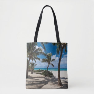 Tropical Beaches Anguilla Beach, Palm Tree Tote Bag
