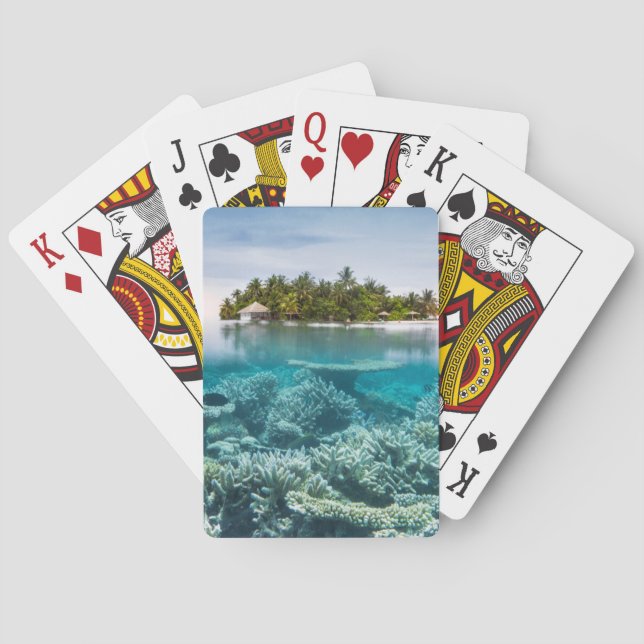 Tropical Beaches | Ari Atoll Maldives Playing Cards (Back)