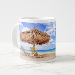 Tropical Beaches   Aruba Sandy Beach Large Coffee Mug