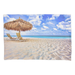 Tropical Beaches Aruba Sandy Beach Pillowcase