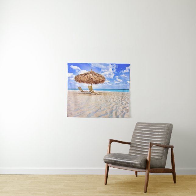 Tropical Beaches | Aruba Sandy Beach Tapestry (In Situ (Horizontal))