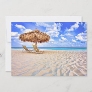 Tropical Beaches   Aruba Sandy Beach Thank You Card