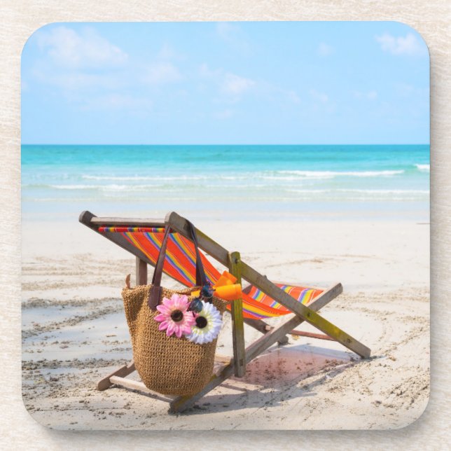Tropical Beaches | Beach Chair on Sand Coaster (Front)