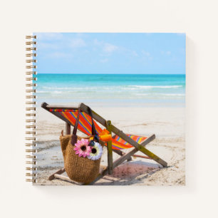 Tropical Beaches   Beach Chair on Sand Notebook