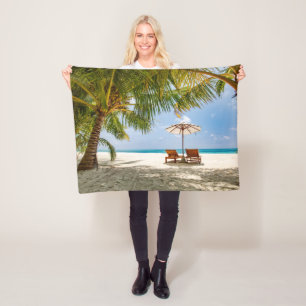 Tropical Beaches Beach Dominican Republic Fleece Blanket