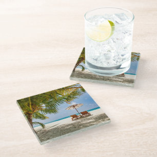 Tropical Beaches Beach Dominican Republic Glass Coaster