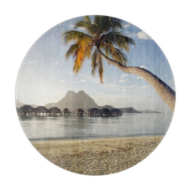 Tropical Beaches | Beach Huts, Bora Bora Cutting Board (Front)