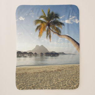 Tropical Beaches   Beach Huts, Bora Bora Sherpa Blanket