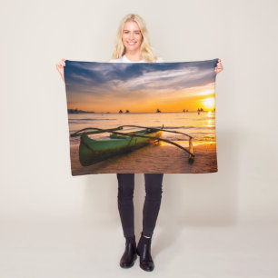 Tropical Beaches Boracay's White Beach Fleece Blanket