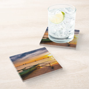 Tropical Beaches   Boracay's White Beach Glass Coaster