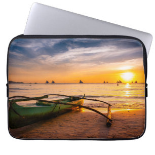 Tropical Beaches Boracay's White Beach Laptop Sleeve